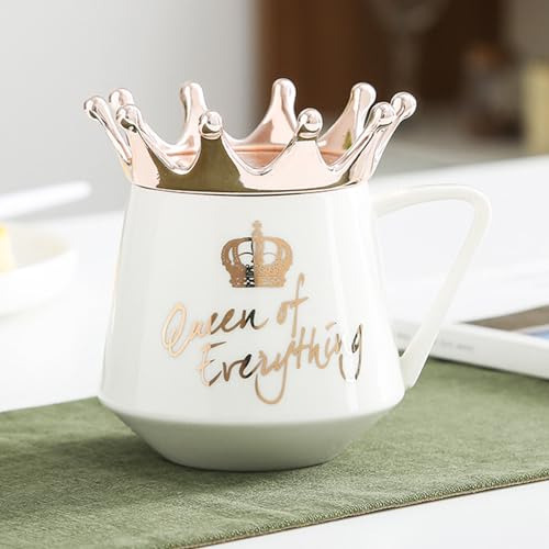 Taza De Reina De Todo Con Tapa Dulce Taza Blanca Con Corona