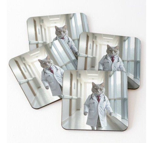 Set Posavasos El Doctor Don Gato Calidad Premium