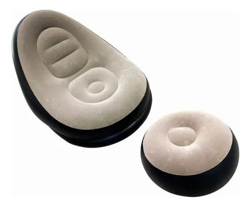 Sofá Descanso Inflável + Apoio De Pernas, 100kg, Vinil E Pvc Cor Preto