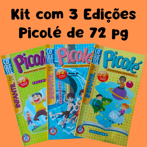 Kit 3 Edições Picolé Coloridas - Passatempos Educativos