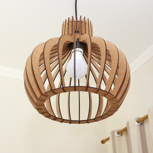 Imagem 6 de 8 de Luminaria Pendente Decoração Casa Mdf
