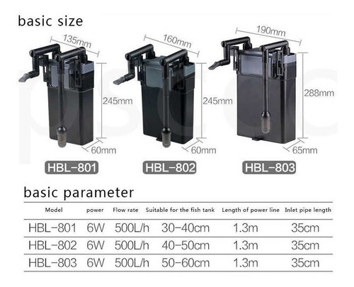 Filtro Canister Hang On Sunsun Hbl-801 500l/h 1,2l 220v Full