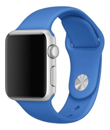 Malla Reloj Silicona Con Hebilla Para Apple Iwatch 42/44 Mm Ancho 42 mm Color Azul acero