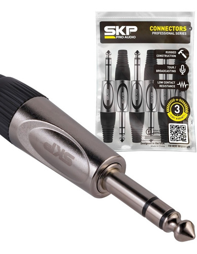 Imagen 1 de 2 de Combo Ficha Plug Estereo Macho Profesional Skp Pro