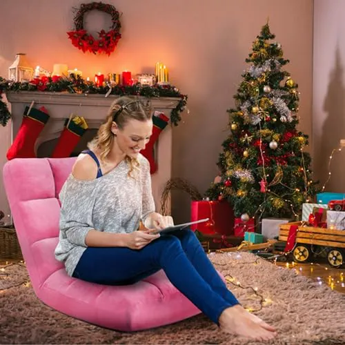 Sillón Plegable Ajustable Gamer 14 Posiciones Rosa Cómodo
