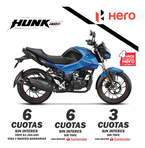 Hero Hunk 160 Concesionario Ns Visa Tasa 0% Visa Santander