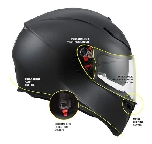 Imagen 4 de 8 de Casco Agv K-3 Sv Modelo Negro Mate(doble Visor)