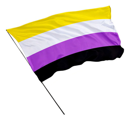 Bandera LGBT no binaria de doble cara de 1,50 m x 1 m