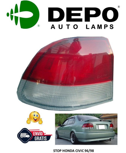 Faro Stop Derecho Honda Civic 96-98 (blanco-rojo) Depo