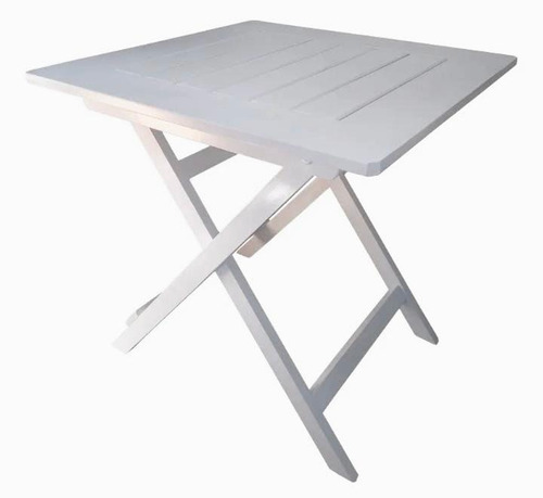 Mesa Plegable Madera 75x75 Sellador Y Laca En Blanco