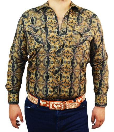 Camisa Vaquera Rodeo Carte 22110417123 Amarillo Caballero