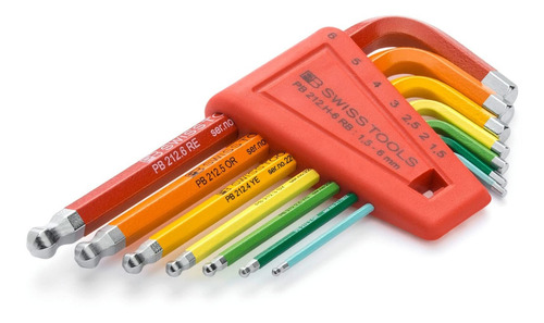 Pb Swiss Tools Pb 212h-6 Rb Ballend Hex Key Set Rainbow