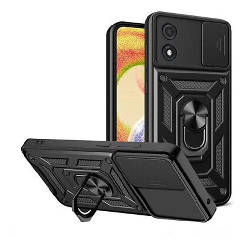 Protector Para Motorola  E13 Camring 3 En 1 Black