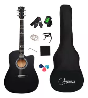 Guitarra acústica Jidyous 41inchjita01 para diestros negra abs mate