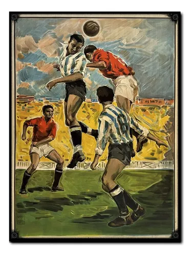 #1640 - Cuadro Decorativo Vintage Futbol Pelota Poster Gol