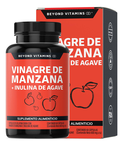 Vinagre De Manzana Con Inulina De Agave | Sin Saborizante | Suplemento Alimenticio - Vinagre De Manzana - 60 Capsulas