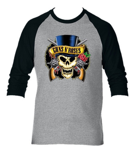 Camiseta Manga Larga Guns And  Roses Camibuso Niño Adulto