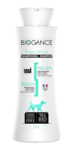 Shampoo Fresh'n'pure (pelajes Grasos) 250 Ml, Biogance.