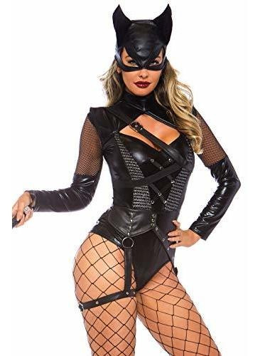 Leg Avenue Women's 2 Pc Villainess Vixen Bodysuit Costume Wi