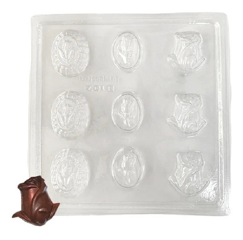 Molde Para Chocolate De Plastico Bombon Rosas X 3 Un