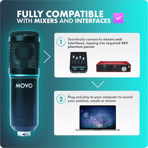 Kit De Podcast Movo Podpak2t - 2 Micrófonos Cardioides +