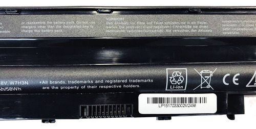 Bateria 58wh Para J1knd 4t7jn Wt2p4 383cw 312-1205 312-0233 312-0234 312-1280 Compatible Dell Inspiron 3420 3520 13r N30
