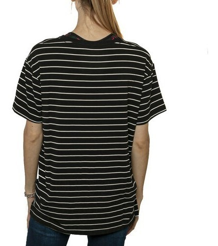 Imagen 3 de 5 de Remera Converse Cons Stripy Tee Negro Mujer