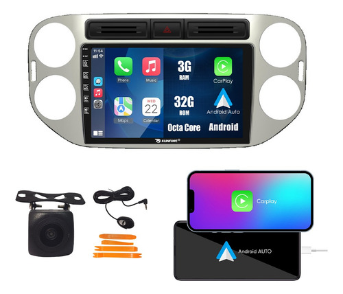 Radio Estéreo Android Para Vw Tiguan 2010-2016 3+32g