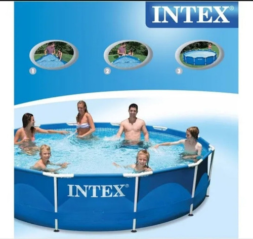 Piscina Redonda Estructural Intex Familiar 3.66x76+bomba 280