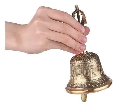 / Campana Budista Tibetana De Bronce Con Acolchado Vajra