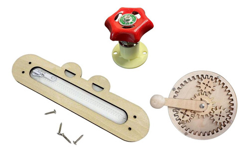 Busy Board Accesorios Cremallera Juguete Sensorial De Madera