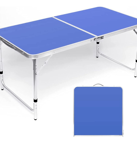 Mesa Plegable Para Camping 1.20 X 60 Cm Altura Regulable 