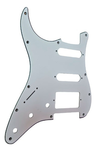 Pickguard Cool Parts Pst01hss Left Strato 3capa Blanco Zurdo