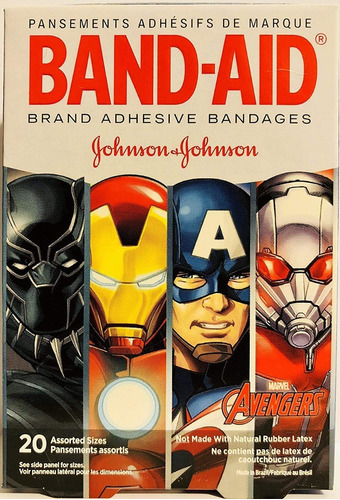Curitas Band Aid Johnson & Johnson Marvel Avengers 20 Pzs