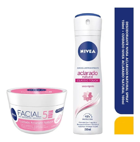 Nivea Crema + Desodorante Aclarado - g a $108