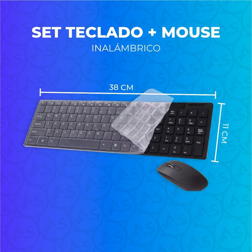 Imagen 2 de 10 de Kit Teclado Y Mouse Inalambrico Usb Combo Periféricos Pc