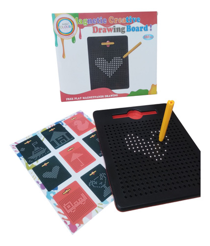Juego Pizarra Magnetica Dibujo Con Imanes Niños 380 P Negro Y Rojo