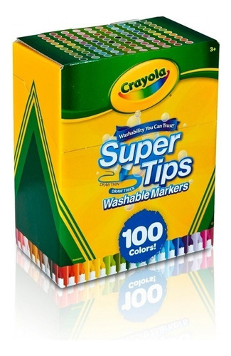 Marcadores Crayola Super Tips 100 Colores Lavables