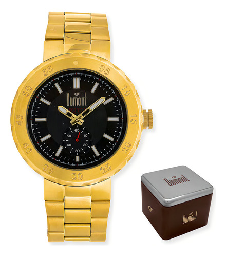 Relogio Dumont Masculino Dourado Troca Pulseira Duvd78bz/4p