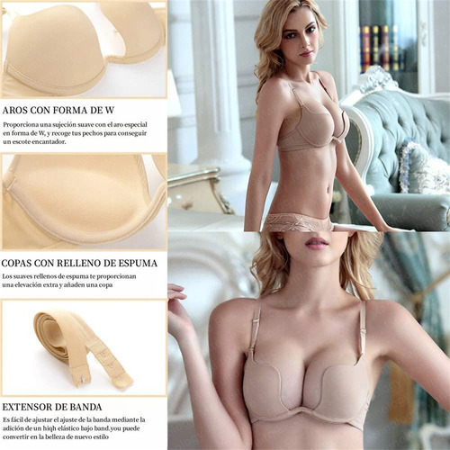 Brasieres Bra Push Up Escote Profundo Convertible