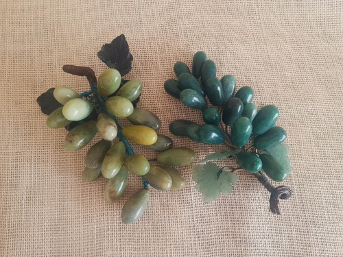 Pendant De Bellísimos Racimos De Uvas En Jade Verde Oscuro