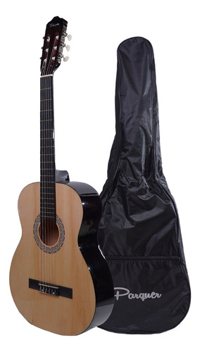 Guitarra Electrocriolla Parquer Custom Ecualizador Con Funda Color Marrón claro Orientación de la mano Diestro