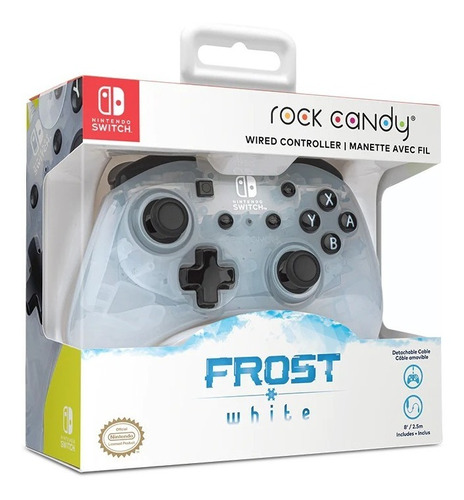 Control Alambrico Pdp Rock Candy Frost White Para Nintendo Color Blanco