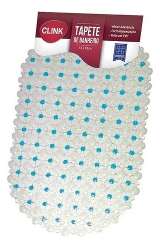 Tapete Banheiro Box Antiderrapante Silicone Com Ventosas Cor Azul