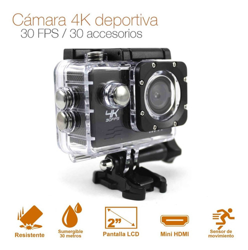 Camara Go Pro Acción 4k 16 Mp Wifi Acuatico Deportes Videos