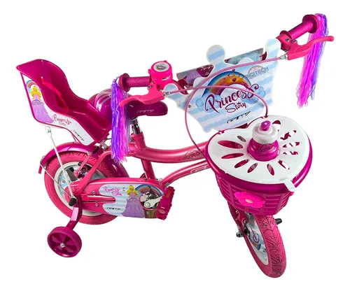 Bicicleta para niñas rin 12 gw princess story 2-5 años Uva GW