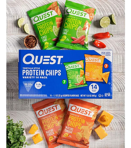 Quest Tortilla Chips Variety Pack, Nacho Cheese & Chili Lime