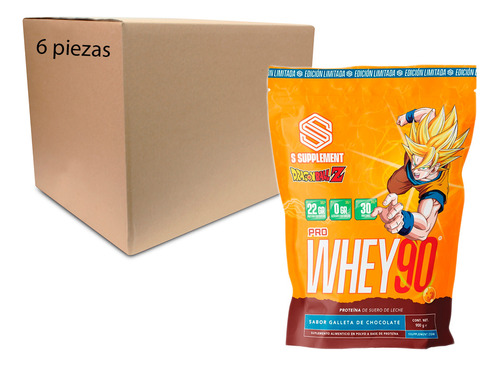 Proteína Pro Whey90 Dragon Ball Z 900gr S Supplement 6 Pack