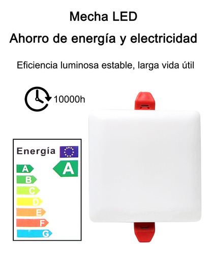 Plafón Cuadrado 18w Luminaria Led Cálido/blanco 3000k/6500k