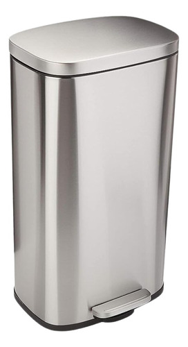 Cesto Rectangular Acero Inox 30l A Pedal Cierre Suave 